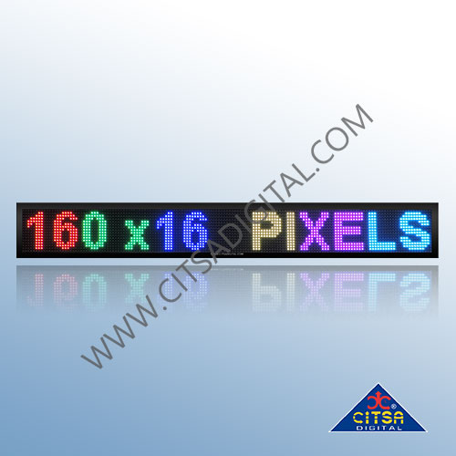 160X16 Letrero LED Programable Full Color USB, Wi-Fi, RS232 Citsa Digital