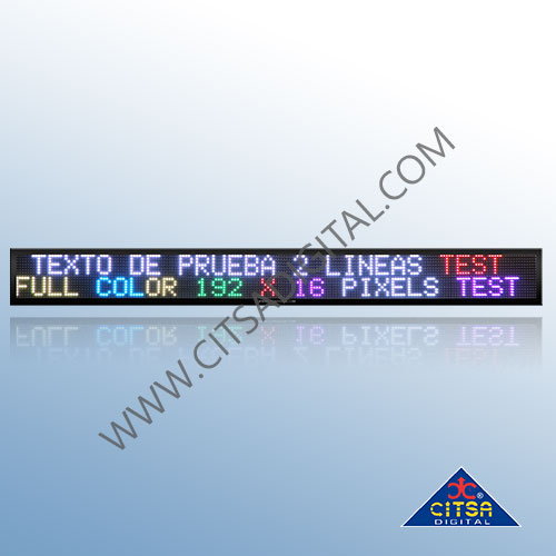 Para editar Doctor en Filosofía comprar 192X16 Letrero LED Programable Full Color USB, Wi-Fi, RS232 – Citsa Digital